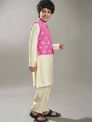 Boys mandarin collar kurta with pyjama & nehru jacket 2