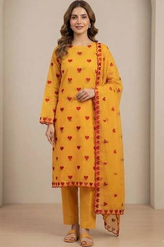 Embroidered Unstitched Dress Material