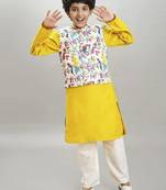 Boys regular kurta with pyjamas & jacket