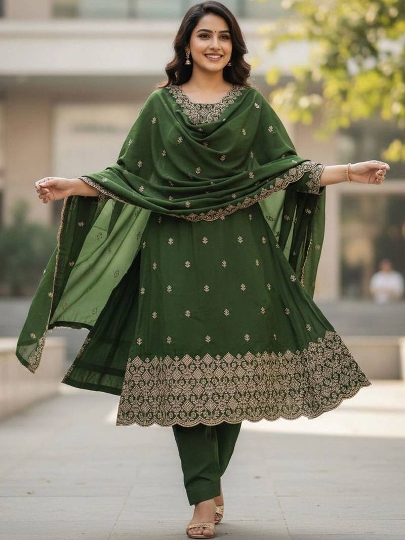 Embellished Unstitched Dress Material