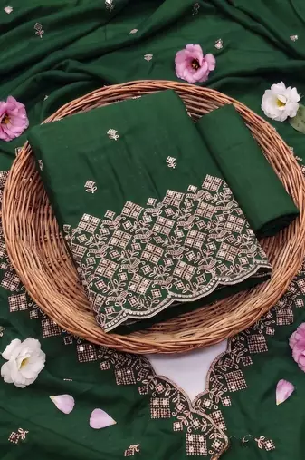 Embellished Unstitched Dress Material