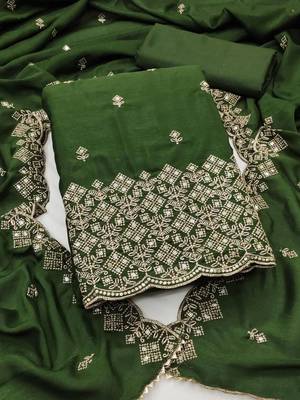 Embellished Unstitched Dress Material 3