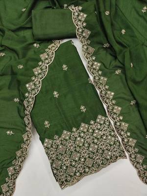 Embellished Unstitched Dress Material 4