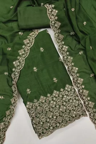 Embellished Unstitched Dress Material