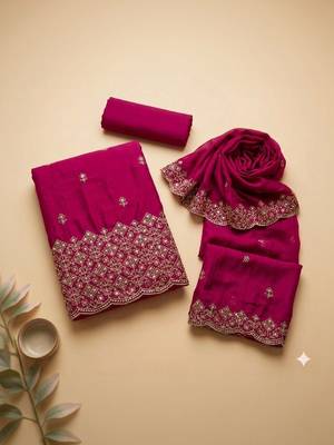 Embellished Unstitched Dress Material 1