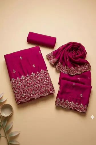 Embellished Unstitched Dress Material
