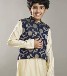Boys solid kurta with pyjama & nehru jacket
