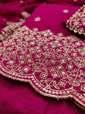 Embellished Unstitched Dress Material 2