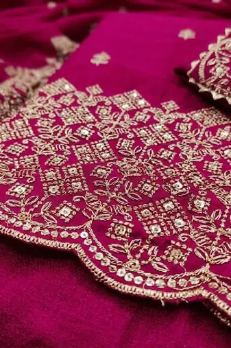Embellished Unstitched Dress Material