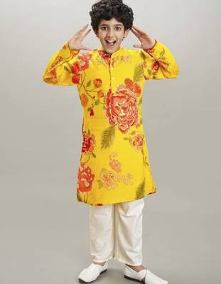 Boys floral printed kurta with pyjama 1