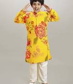 Boys floral printed kurta with pyjama