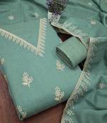 Embroidered Art Silk Unstitched Dress Material