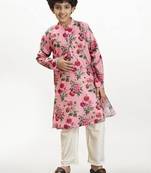 Boys floral printed kurta with pyjama