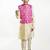 Boys printed kurta with pyjamas & nehru jacket