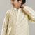 Boys ethnic motifs woven design mandarin collar straight kurta with pyjamas