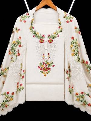 Embroidered Unstitched Dress Material 1