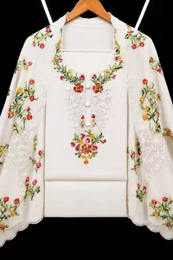 Embroidered Unstitched Dress Material