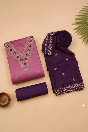 Embellished Unstitched Dress Material