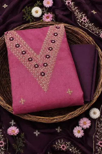Embellished Unstitched Dress Material