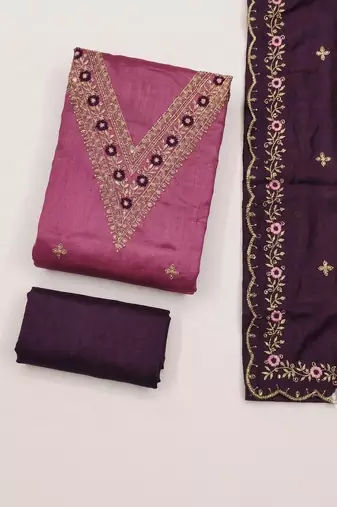 Embellished Unstitched Dress Material