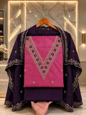 Embellished Unstitched Dress Material 5