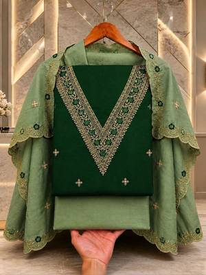 Embellished Unstitched Dress Material 1