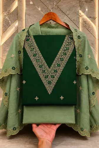 Embellished Unstitched Dress Material