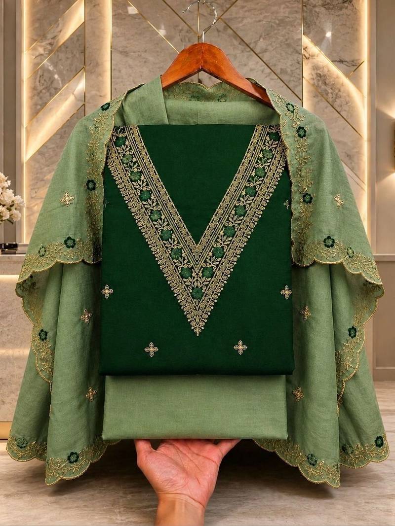 Embellished Unstitched Dress Material