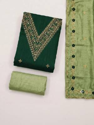 Embellished Unstitched Dress Material 2
