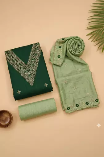 Embellished Unstitched Dress Material