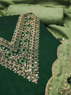 Embellished Unstitched Dress Material 4