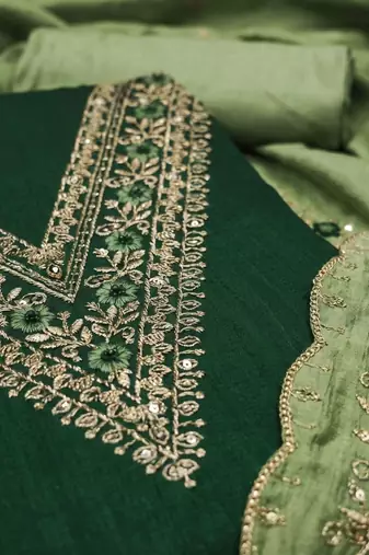 Embellished Unstitched Dress Material