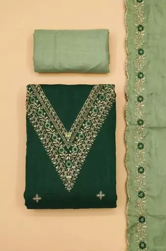 Embellished Unstitched Dress Material