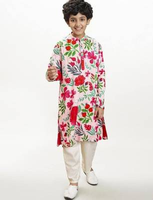 Boys floral printed kurta with pyjama 1