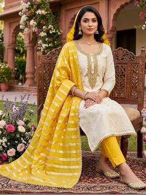 Embroidered Unstitched Dress Material 5