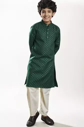 Boys ethnic motifs printed kurta with pyjama