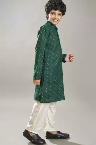 Boys ethnic motifs printed kurta with pyjama
