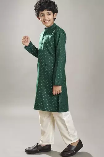Boys ethnic motifs printed kurta with pyjama