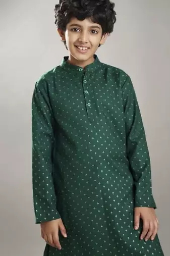 Boys ethnic motifs printed kurta with pyjama