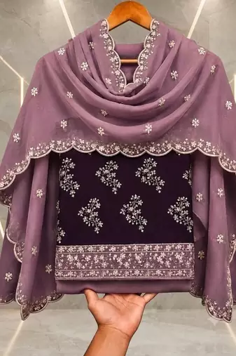 Embellished Unstitched Dress Material