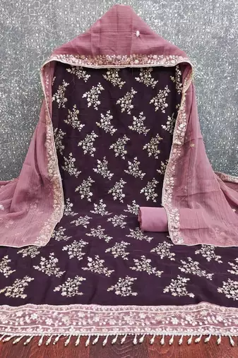 Embellished Unstitched Dress Material