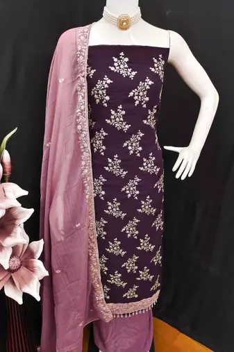 Embellished Unstitched Dress Material