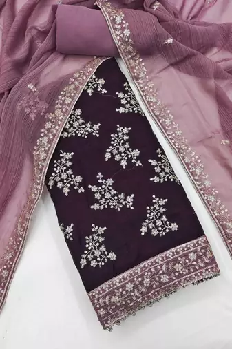 Embellished Unstitched Dress Material