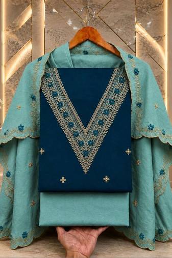 Embellished Unstitched Dress Material