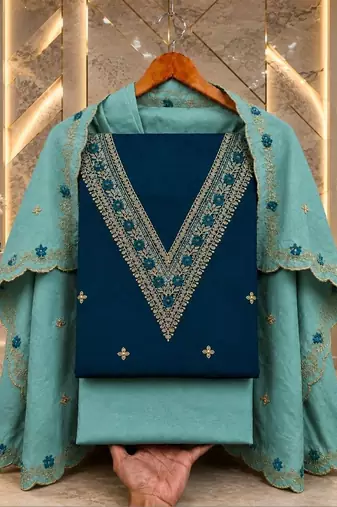 Embellished Unstitched Dress Material