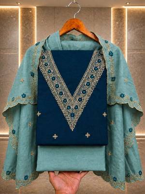 Embellished Unstitched Dress Material 2