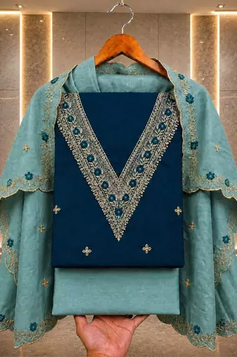 Embellished Unstitched Dress Material
