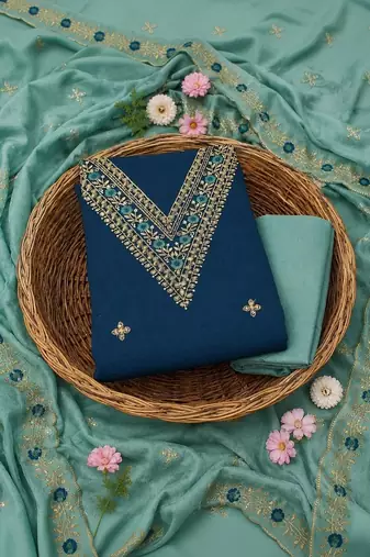 Embellished Unstitched Dress Material