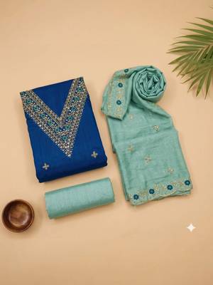 Embellished Unstitched Dress Material 4