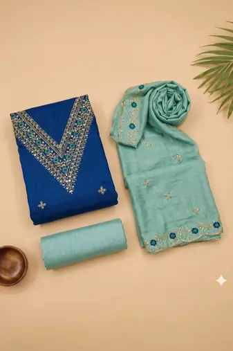 Embellished Unstitched Dress Material